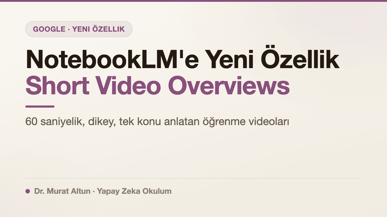 NotebookLM Short Video Overviews Nedir? 60 Saniyelik Öğrenme Videoları
