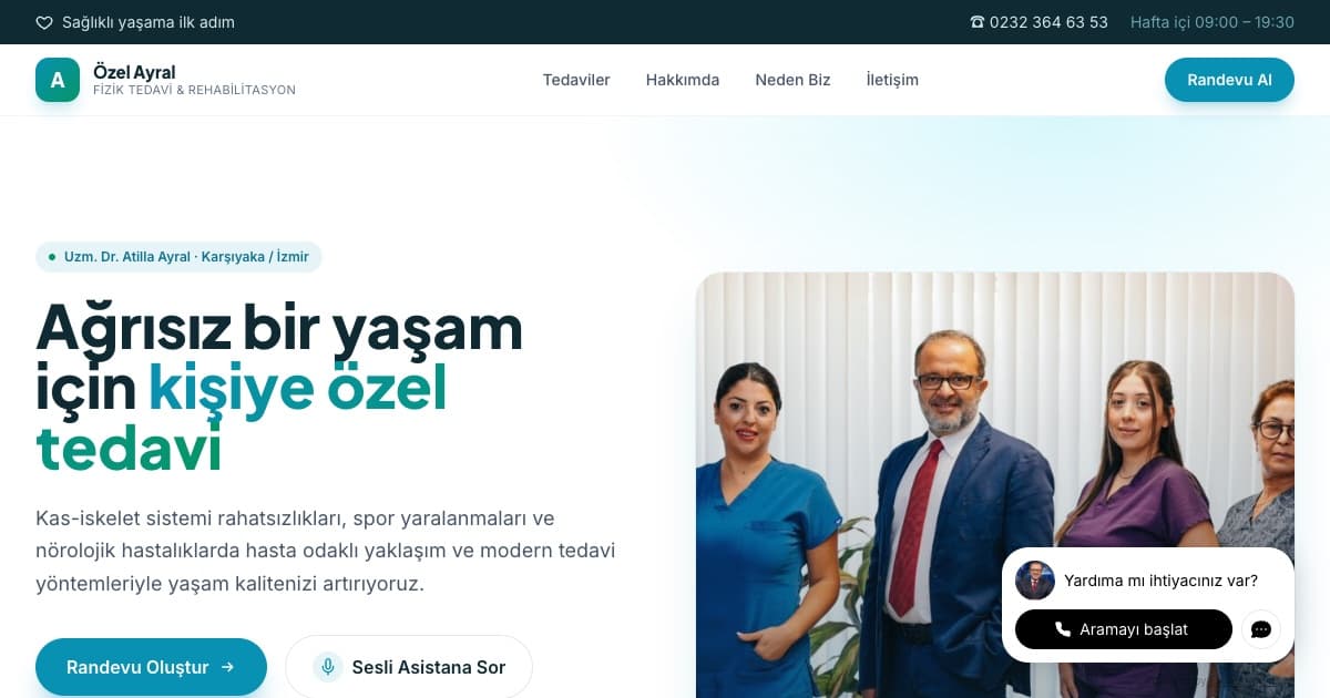 Özel Ayral — Sesli Asistanlı Hekim Sitesi