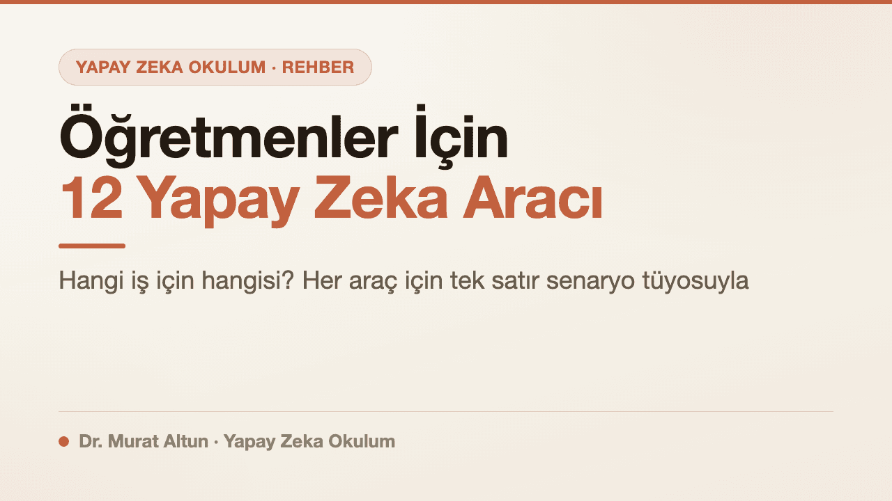 Öğretmenler İçin 12 Yapay Zeka Aracı: Hangi İş İçin Hangisi?